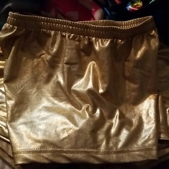 NWOT 3°Gold Metallic 3' Festival Sport Shorts - Picture 5 of 7